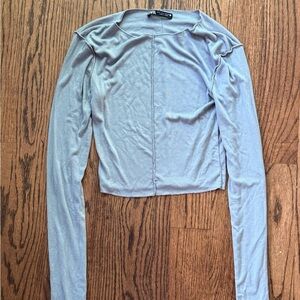 Zara grey Fitted Crop Blouse